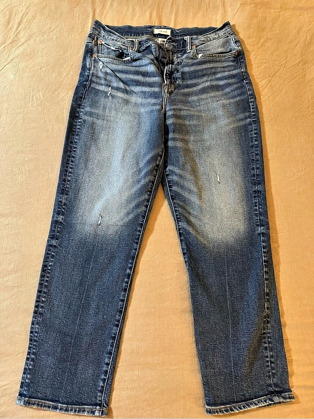 MOM JEAN AE77 Straight Leg Jeans Blue Size 12